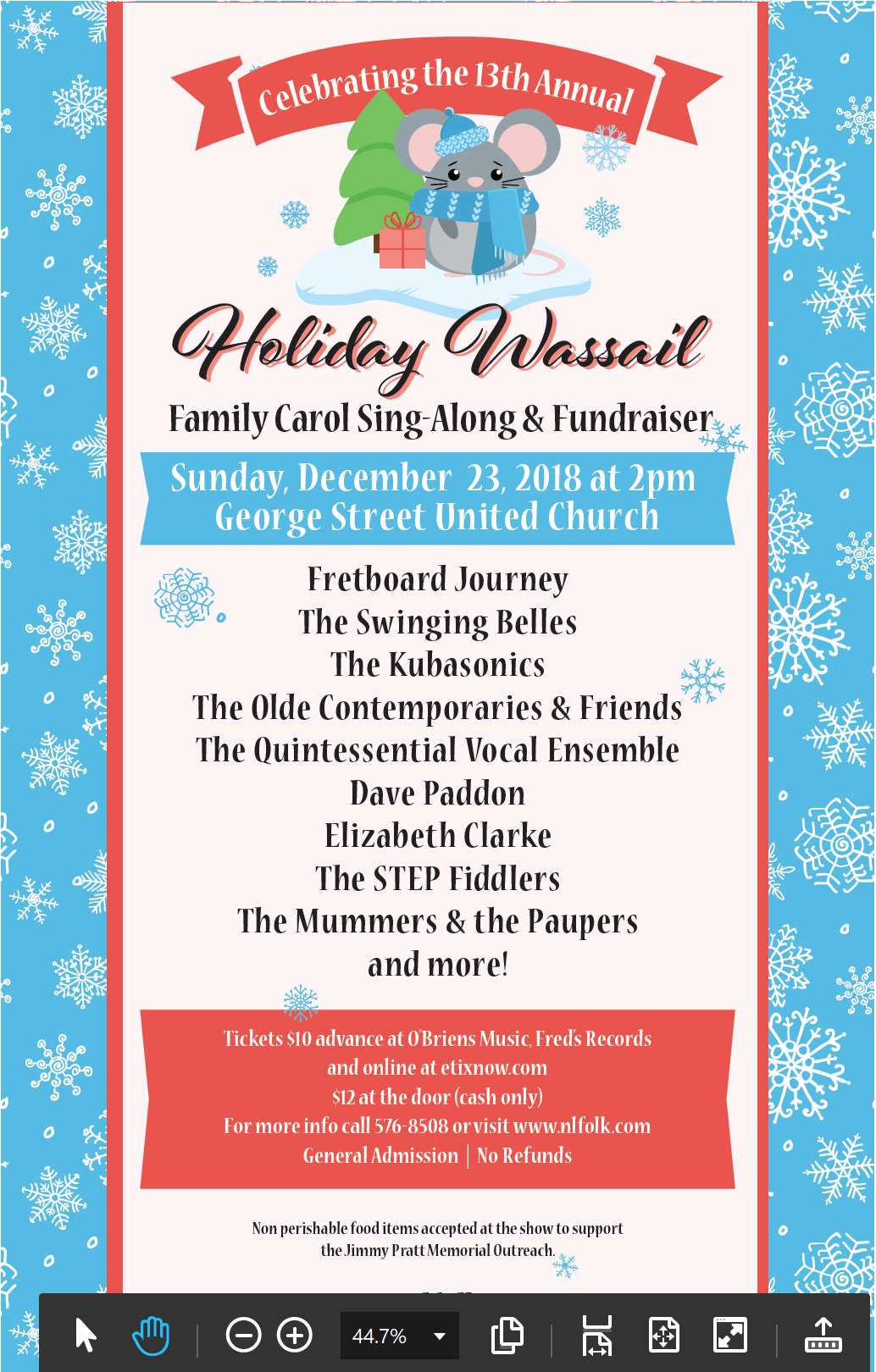 Complete Lineup For The 13th Annual Holiday Wassail Announced!