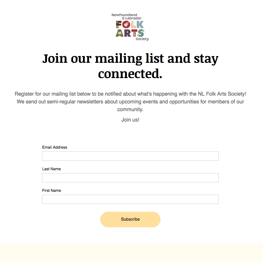 Join our mailing list!
